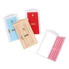 1 шт. масштаб 112 миниатюрный деревянный кукольный домик с 4 панельными дверцами с фурнитурой для детей мебель сделай сам игрушка