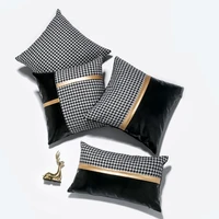 1set four piece combination top selling qianniaoge pu splicing pillow coverhotel sofa cushion covercar waist pillow cover