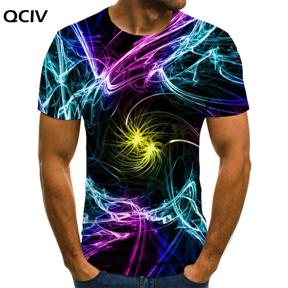 

QCIV Brand Colorful T shirt Men Abstract Funny T shirts Graphics Anime Clothes Art Tshirt Printed Mens Clothing Hip hop Printed