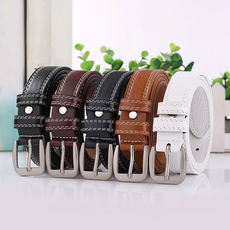 

High Quality Women PU Leather Belt Metal Buckle Waistband Female Fashion Jeans Dress Long Waist Strap Waistbelts Accessories