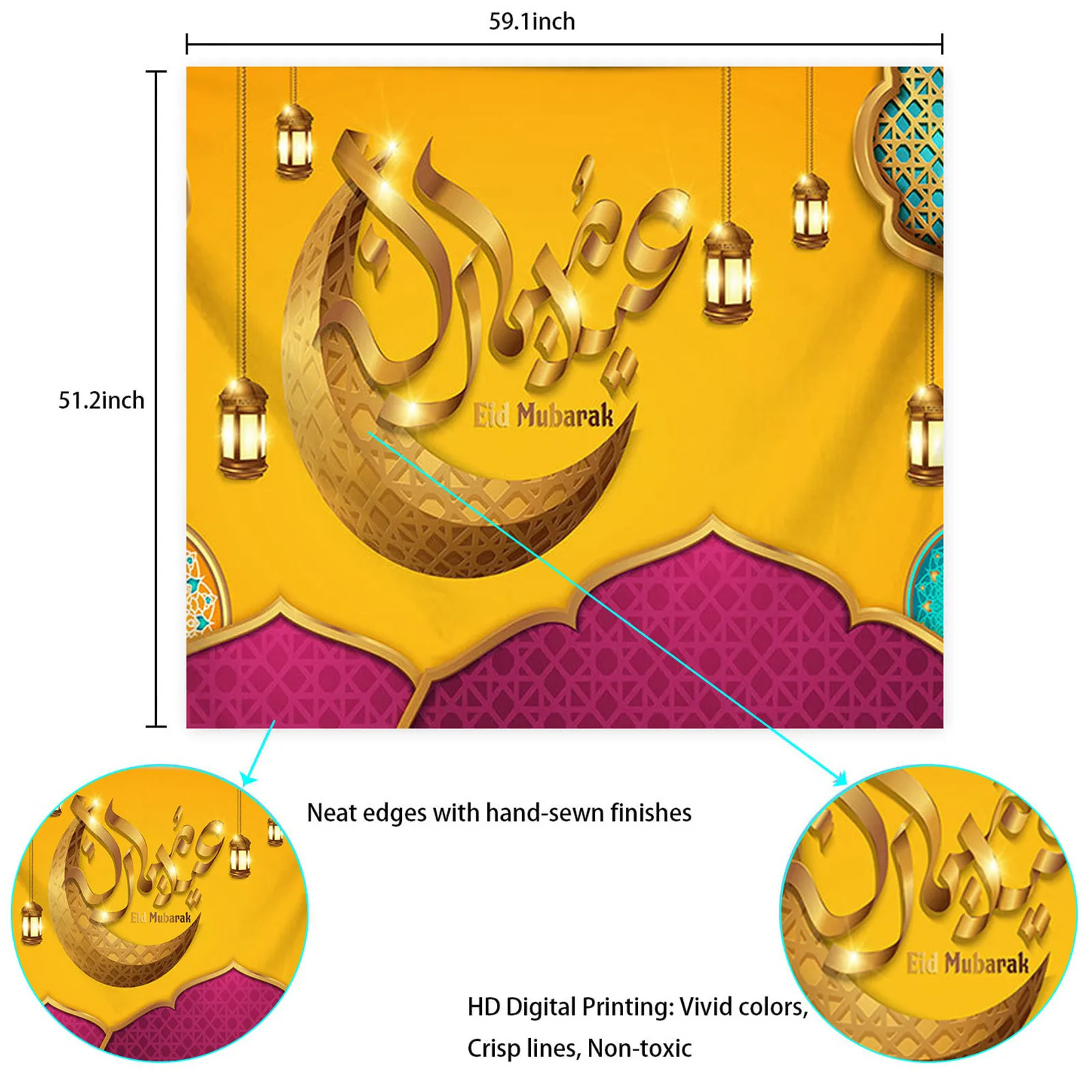 

Ramadan Festival Tapestry Wall Hanging Decoration Outdoor Picnic Mat Table Cloth Festival Room Home Decor Accessories