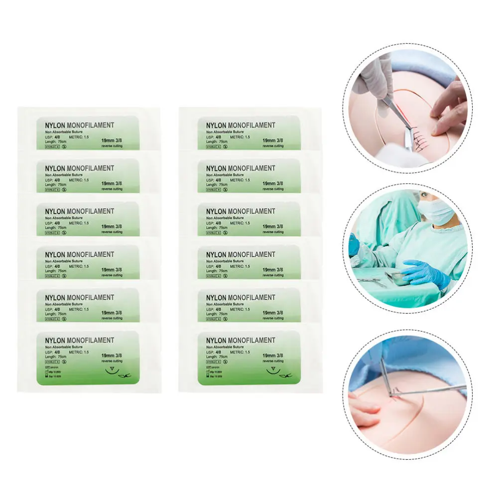 

12 Pcs Thread Needle Suture Training Thread Suture Practice Equipment