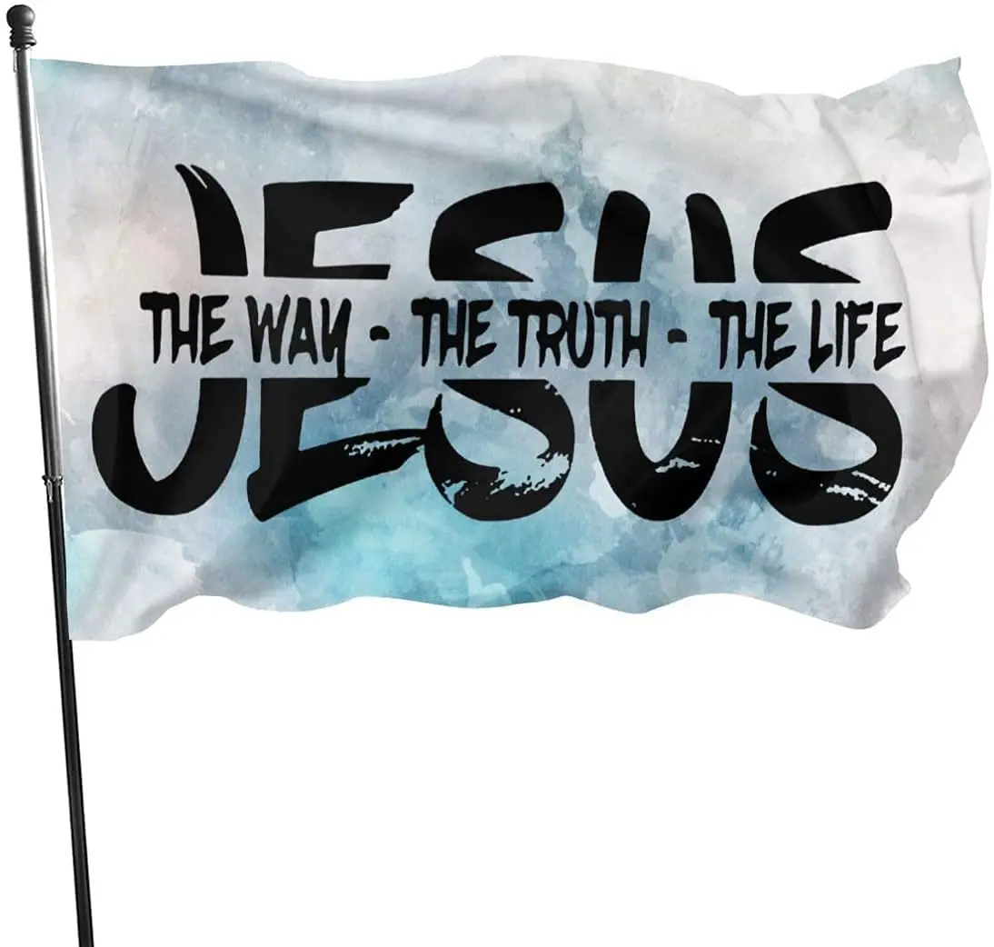 

Jesus The Way, Truth, Life Garden Flag Black Funny Flag Decorative Banner for College Dorm Room, Man Cave, Tailgates and Parties