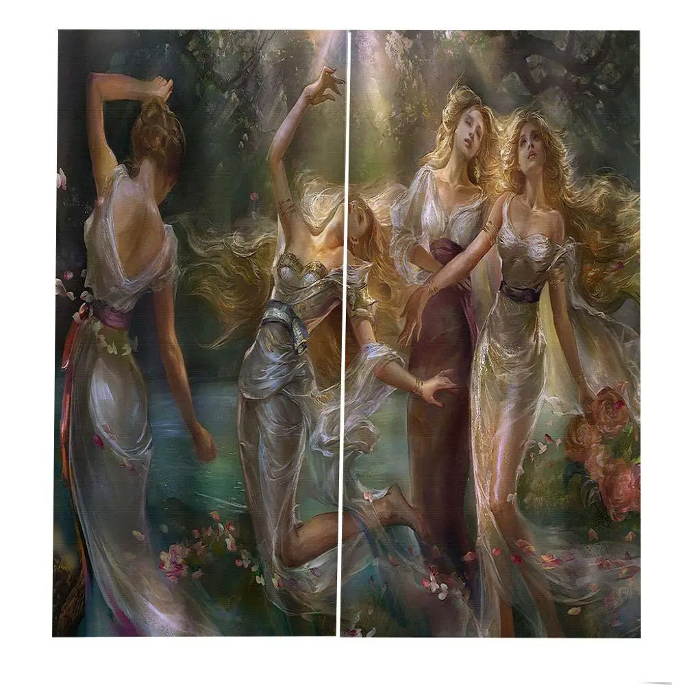 Пользовательские 3d шторы европейские сексуальные картины маслом затемняющие