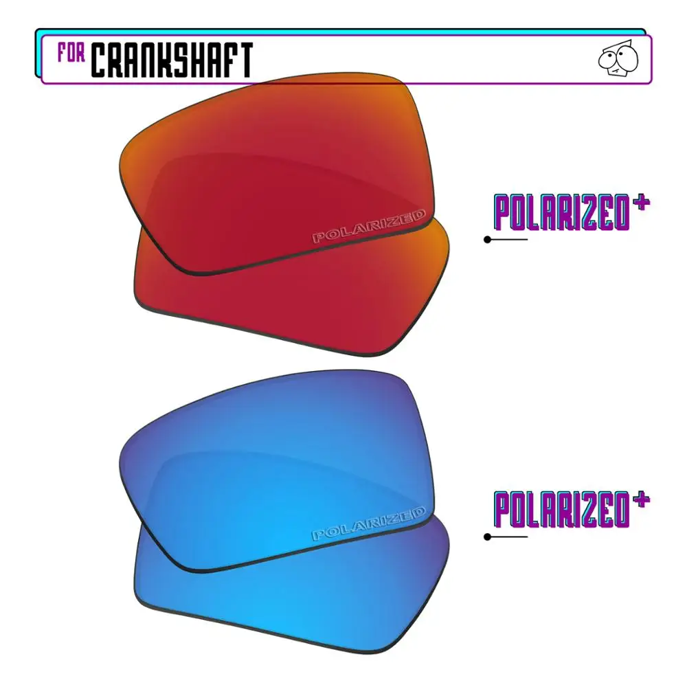EZReplace Polarized Replacement Lenses for - Oakley Crankshaft Sunglasses - BlueP Plus-RedP Plus
