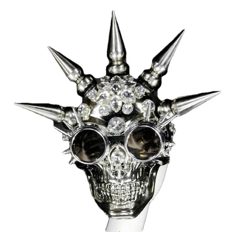 Карнавал рейв маски Хэллоуин фестиваль аксессуары серебряные заклепки Череп