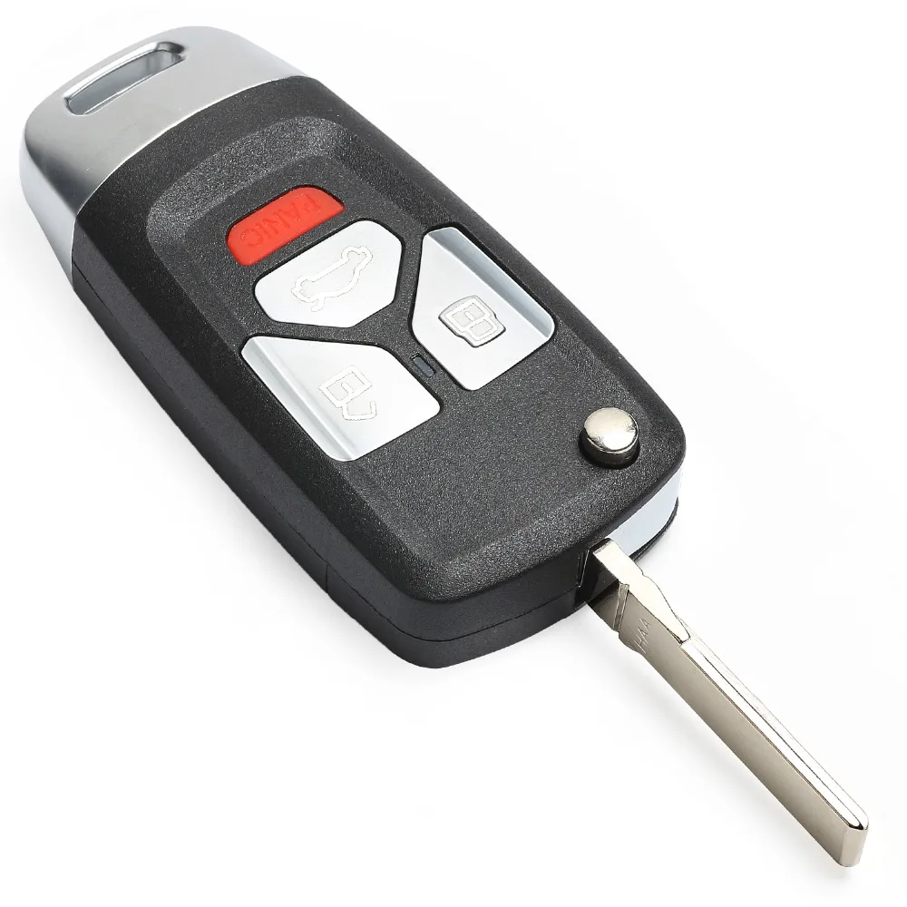 KEYECU Модернизированный флип ключ для Audi A4 A6 A8 S4 S6 S8 TT RS6 Fob 3 + 1/4 кнопки 315 МГц ID48 чип 4D0
