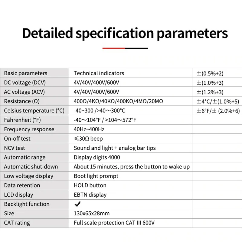 UNI T UT123 мини цифровой мультиметр автоматический диапазон удержания данных 4000