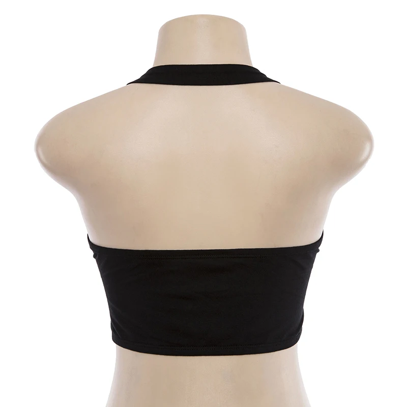 Сексуальная Женская блузка на бретелях с вырезом Underboob Top Solid Slash Neck Off Shoulder Backless Crop Top с пряжкой фестивальный рейв Top
