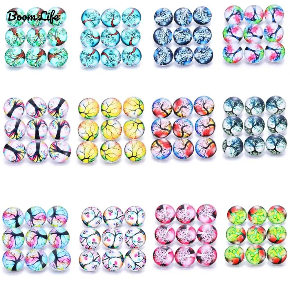 

10 шт./лот новые стеклянные застежки для ювелирных изделий Смешанные красивые узоры 18 мм стеклянные застежки для самодельных браслетов