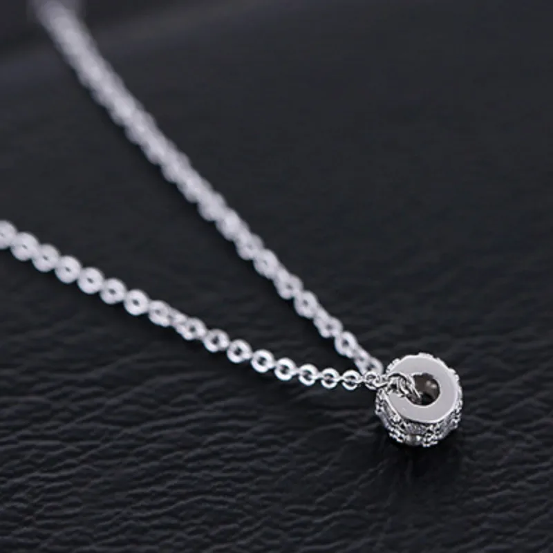 Женское ожерелье с подвеской из серебра 925 пробы подвеска вращающимися бусинами