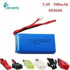 7,4 V 700mAh 653048 Lipo батарея для FT007 радиоуправляемые игрушечные лодки скоростная лодка для Syma F1 FX059 пульт дистанционного управления самолета 2s 7,4 v батарея 1 шт