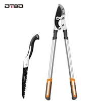 dtbd 2pcs heavy pruning shears set telescopic tree secateur tool fence shear high branch pruning tool set for garde grass