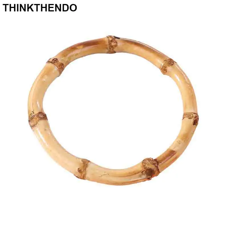 Круглая бамбуковая сумка 1 шт. ручка для сумочка ручной работы аксессуары