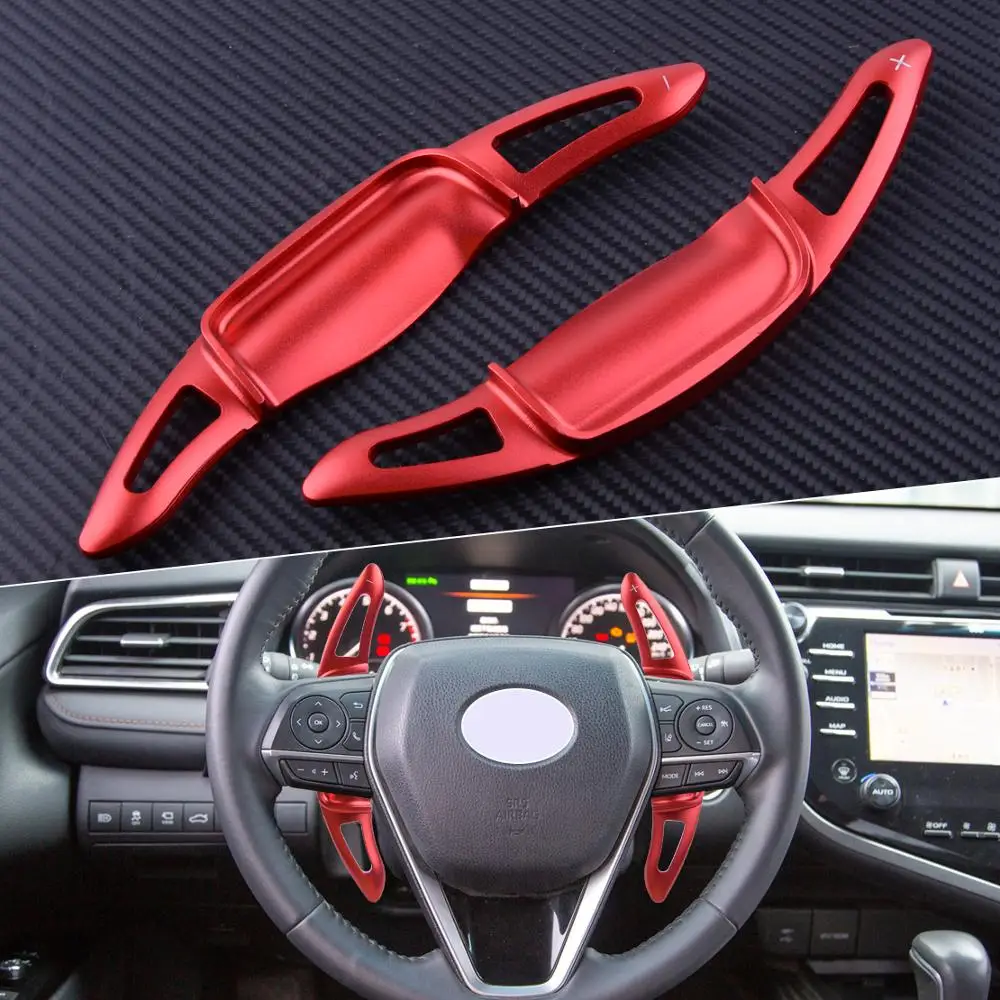 

Car Steering Wheel Shift Paddle Shifter Extension Fits For TOYOTA CAMRY 2018 2019 Interior Accessorie Moulding Sticker Cover Red