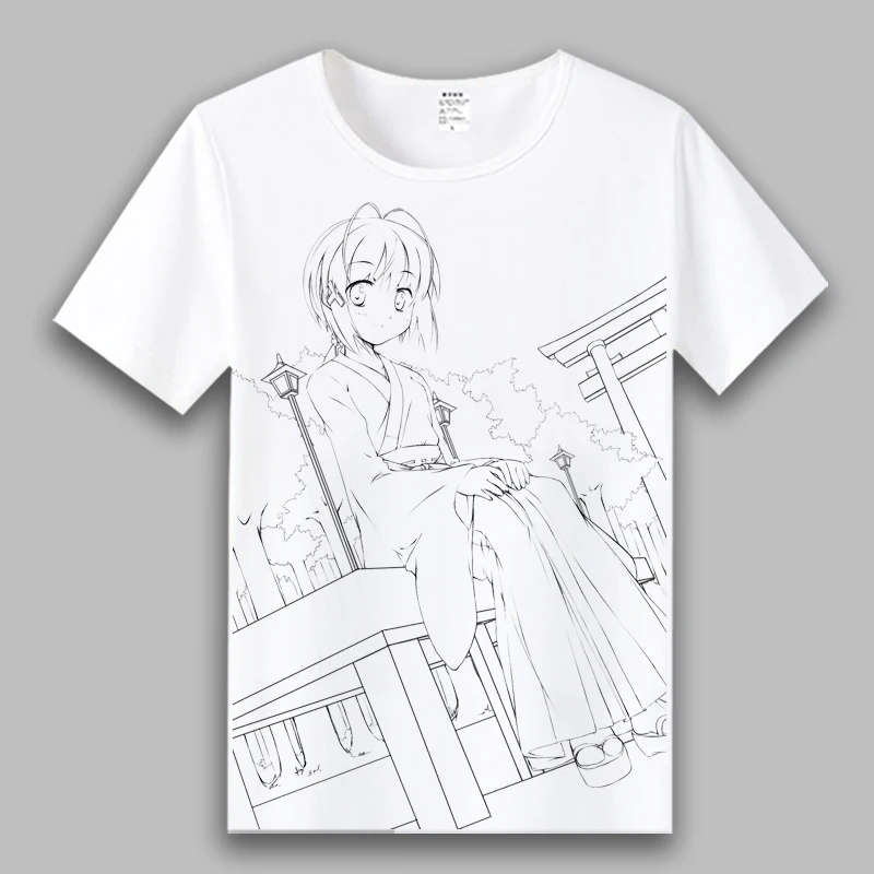 Футболка для косплея Yosuga no Sora Kasugano Haruka с принтом летняя футболка короткими