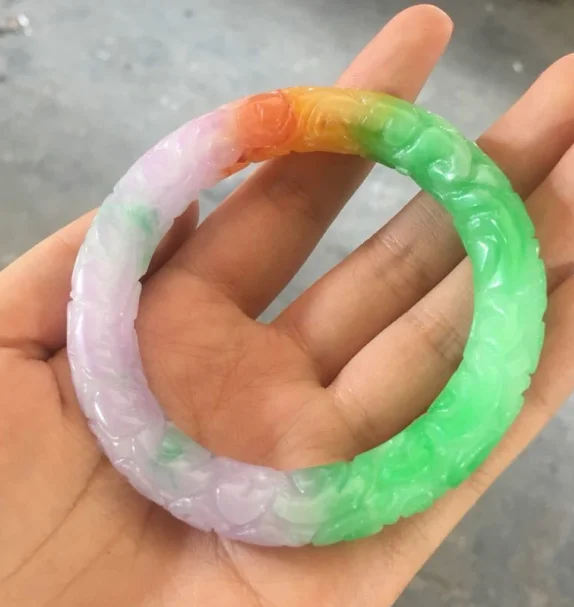 Китайский трехцветный нефритовый браслет 54 64 мм очаровательные украшения модные