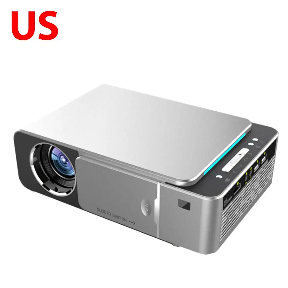 Silver US T6 3500 люмен Мини Портативный Full HD светодиодный проектор 4K 3D 1080P домашний кинотеатр Beamer Android 9,0 wifi та же версия экрана Video Pro - Цвет: Silver US