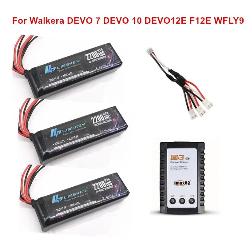 Limskey 11 1 V 2200mAh литий полимерная батарея для Walkera DEVO 7 10 DEVO12E F12E WFLY9 RadioLink AT9 AT10 Transmitter 3S v