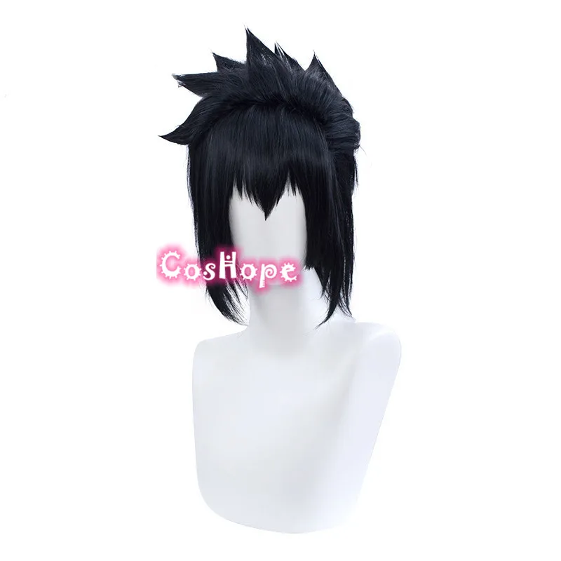 Мужской короткий черный парик для косплея Sasuke Uchiha из аниме термостойкие