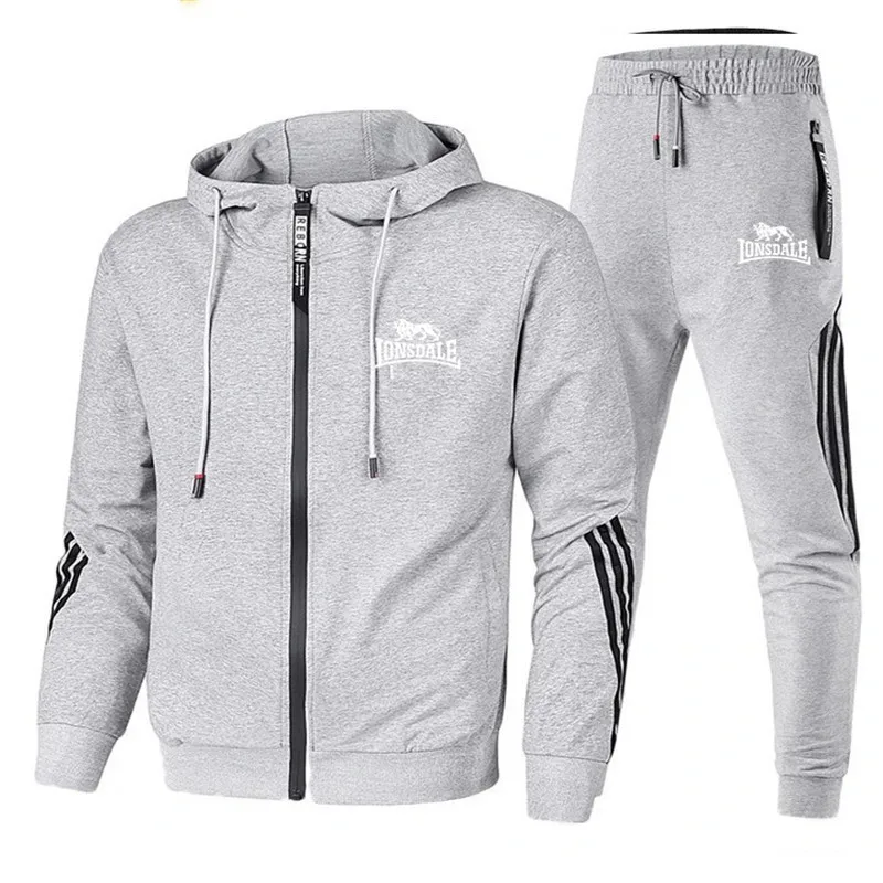 LONSDALE Men's Suit Hoodie + Pants Fall/Winter 2021 New Hooded Sweatshirt Sweatpants Fashion Slim Hip Hop Pullover | Мужская одежда
