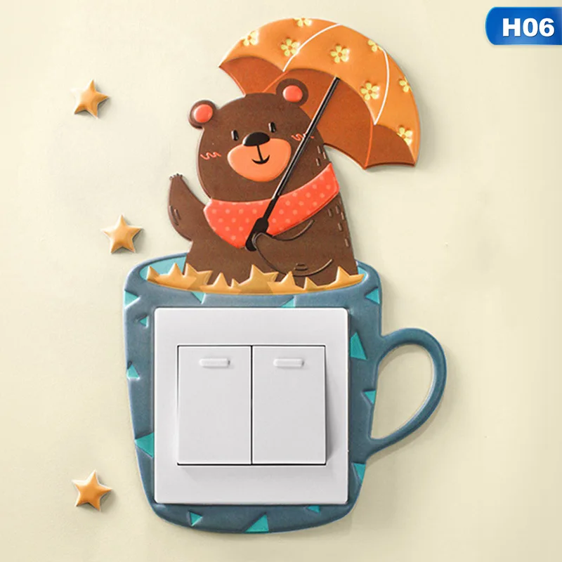 Животное Единорог Фламинго крышка мультфильм декор комнаты 3D Настенный