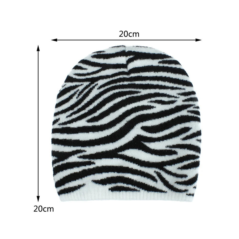 

Top Fashion Women Hat Striped Female Beanies Skullies Casual Polyester Leopard Scarf Cap Two Used Autumn Spring Warm Hats