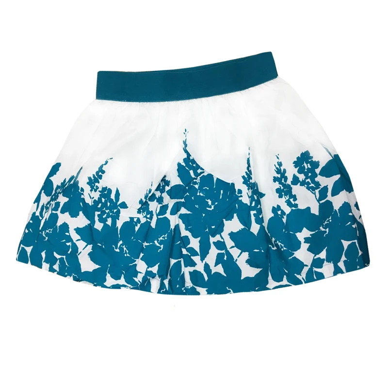 Женская летняя юбка средней длины готическая из 100% хлопка с синим принтом в стиле