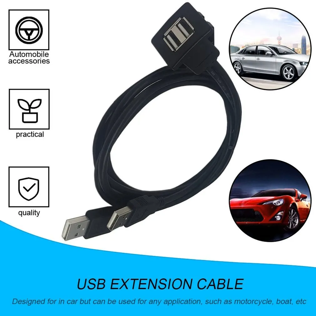 USB2.0 кабель для скрытого монтажа 1 м/2 м двойной/один USB-порт удлинитель приборная
