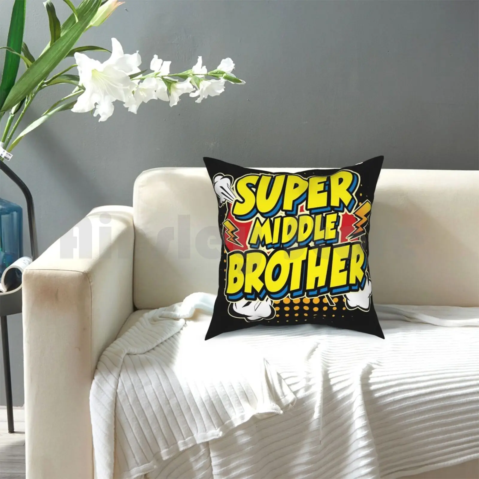 Чехол для подушки Super Middle Brother 01, домашняя Мягкая Наволочка с принтом «сделай сам», Awegift 50-й день рождения, лучший 60-й день рождения для женщин
