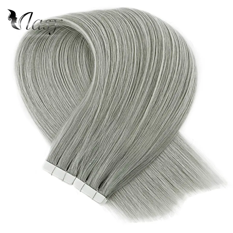 Vlay 16 'ཐ'' 24 ''прямые Remy волосы для наращивания серый цвет двойные