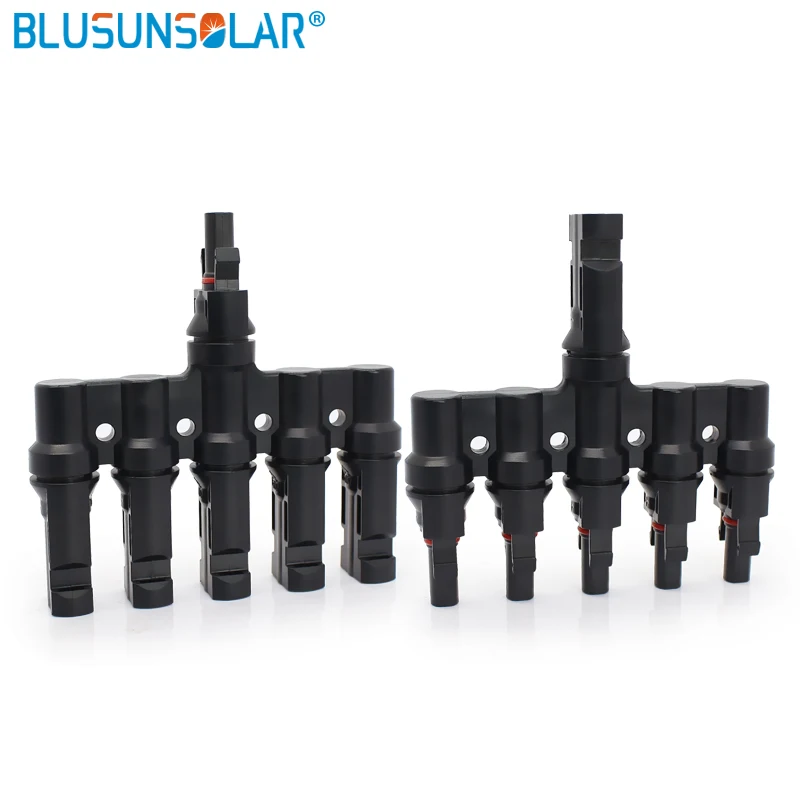 5 in 1 T Branch parallel connection 30A 50A 1000V Electrical Solar Connector Photovoltaic Panel Cable Wire Connect|plug wire|plug inplug connector |