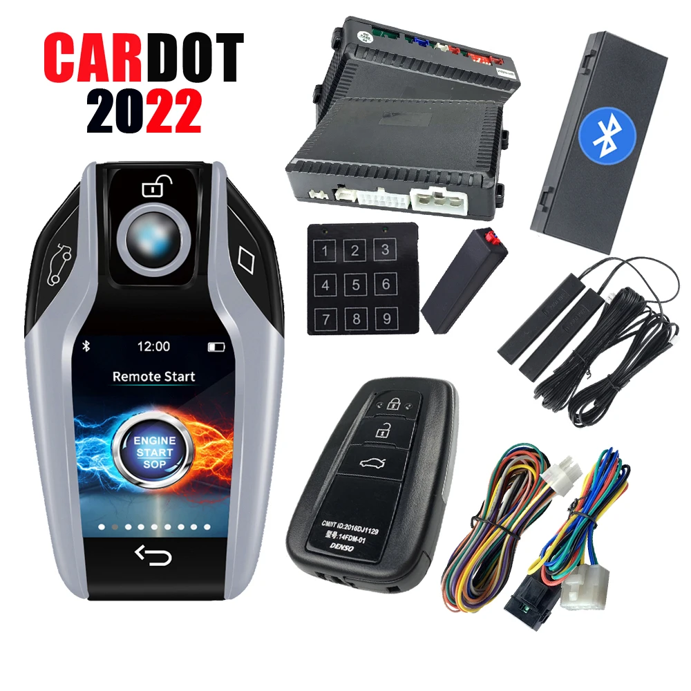 

CARDOT Lcd Key Remote Start Stop Engine PKE Passive Keyless Entry Auto Lock Unlock Car Alarms