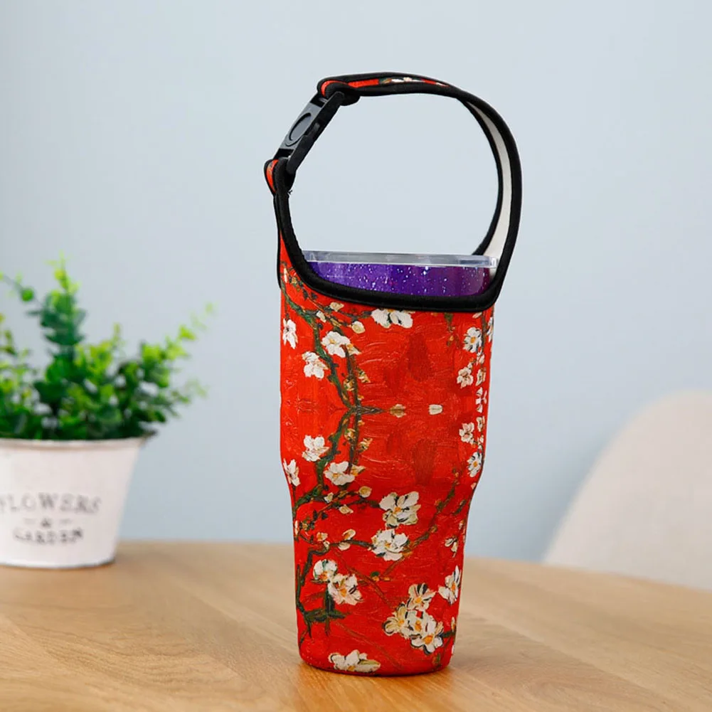 Eco-Friendly Beverage Bag Anti-Hot Cartoon Cute Travel Water Bottle Cup Mug Cover for 30oz Glass Holder Sleeve Deco | Дом и сад