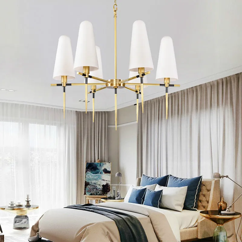 Роскошная люстра в скандинавском стиле Jaime со стеклянными оттенками