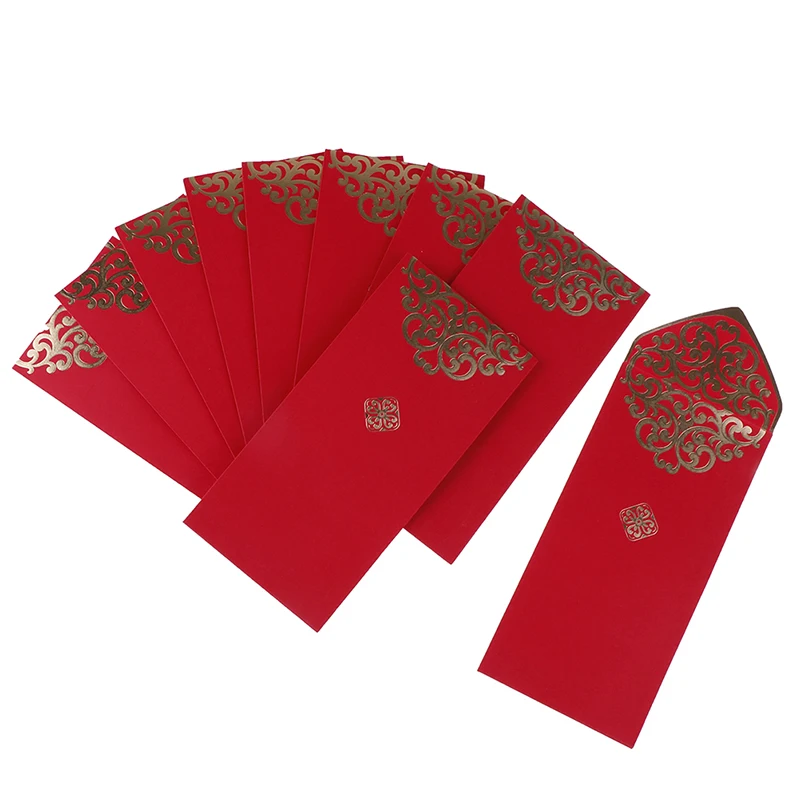 

10pcs/Set New Year Red Pocket Lucky New Year Wedding Red Envelope Chinese Spring Festival Gold Printing Red Pocket Money