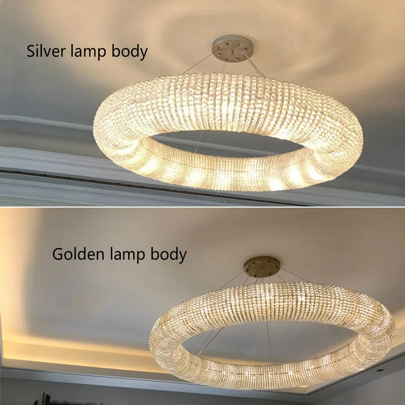 Современная индивидуальная роскошная круглая Хрустальная светодиодная люстра