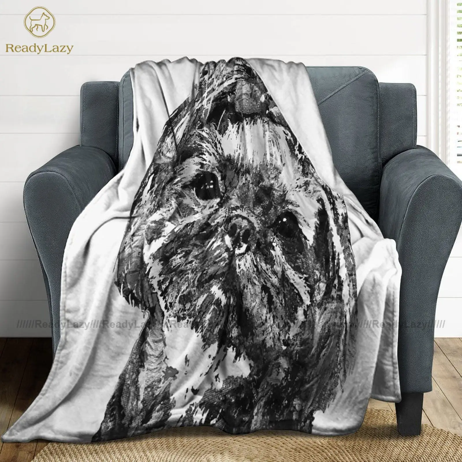 

Puppies Shih Tzu Blanket Big Fleece Blanket Summer Super Soft Cheap Bedspread