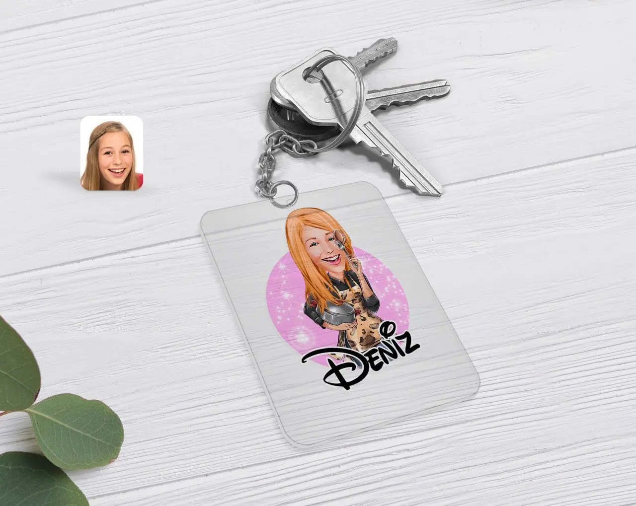 

Personalized Women 'S Cook Caricature Of Transparent Plexiglass Anahtarlık-2
