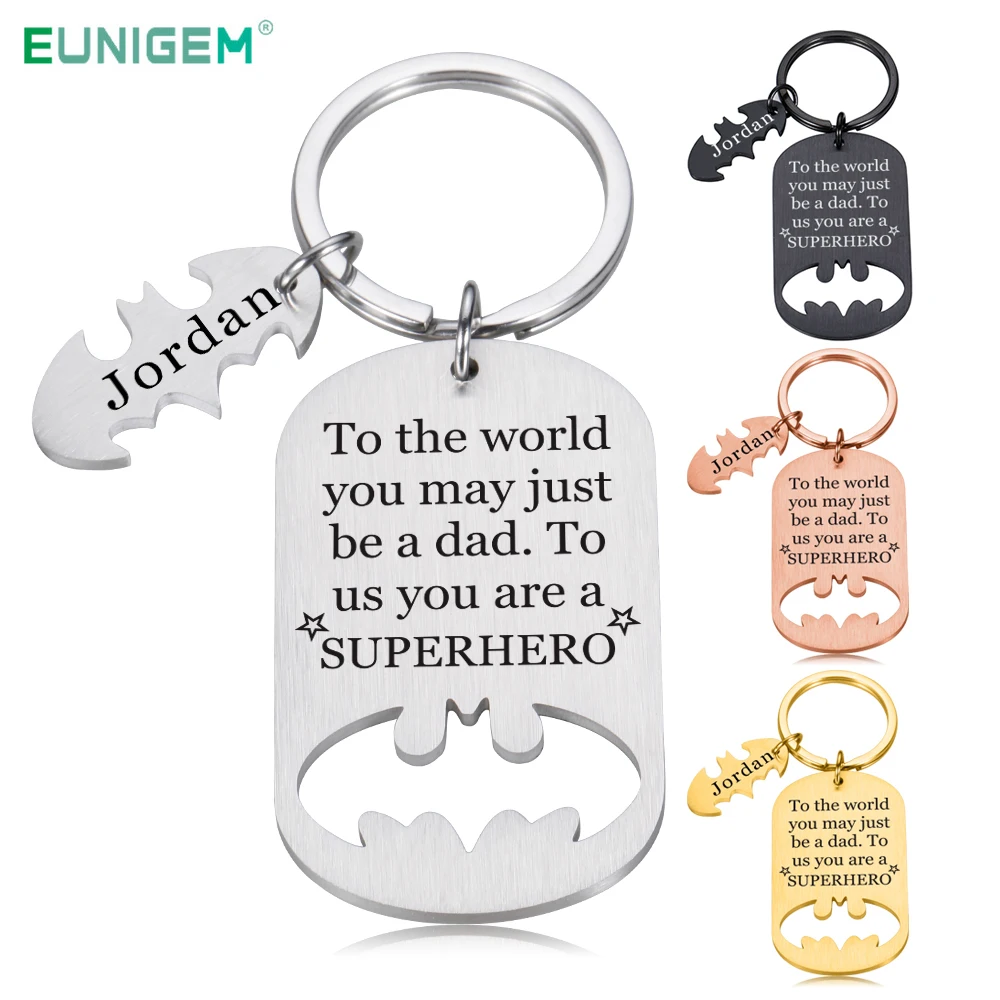 

Father's Day Gifts Keychain Personalized Name Key Chain for Dad Birthday Gift Keychains for Daddy Step Dad From Daughter Son