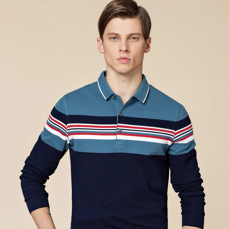 

2021 New Long Sleeve Polo Shirt Men Fashion Business Solid Men's Polo Shirts Casual Clothing Thin Spring Polo Shirt Men