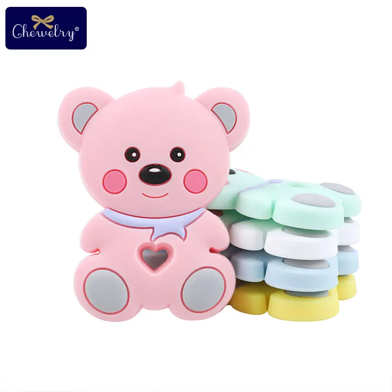1 шт. BPA бесплатно Teddy Bear зубной прорезыватель для малышей силиконовый мультфильм животных грызунов Прорезыватель для зубов для младенцев Ожерелье Подвеска для детей игрушки