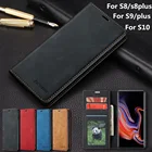 Ультратонкий кожаный чехол-кошелек для samsung S7 edge S8 S9 S10 plus Note9 10 A20E A30 A50 A60 A70 A80 J6 plus A6 A8 2018, Магнитный чехол
