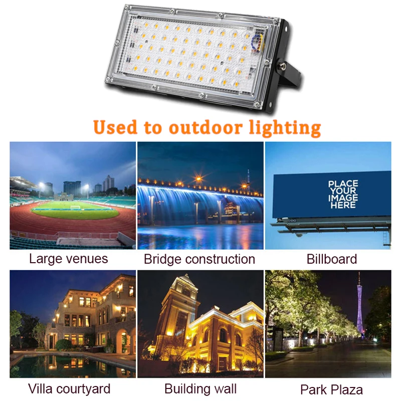 Уличный светодиодный прожектор водонепроницаемый светильник полного спектра