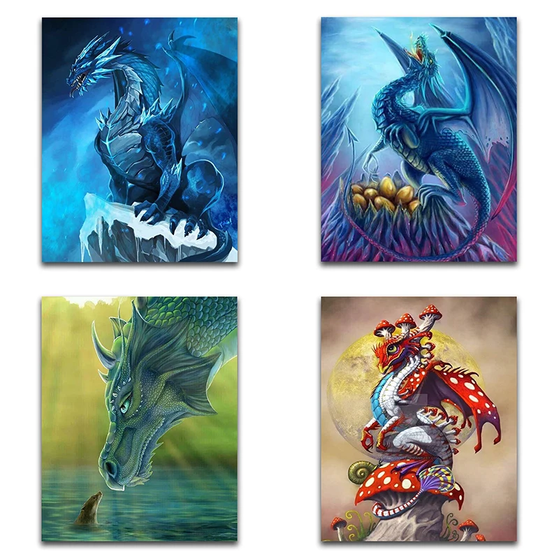 5d алмазные картины с изображением животных драконов полностью квадратная