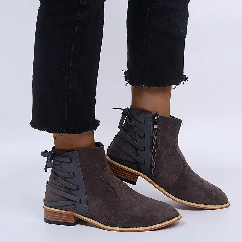 Bootee/2019 женские ботинки сабо на массивном каблуке зимняя обувь платформе с
