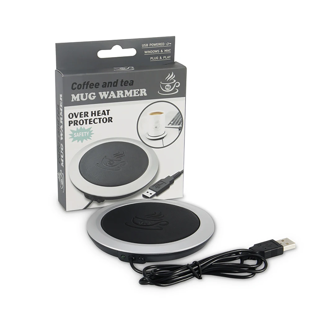 

USB Warmer Pad Warm Cup Mat Heating Device Office Coffee Tea Warmer Pad Mat Table PU Heat-Resistant Electric Insulation Coaster