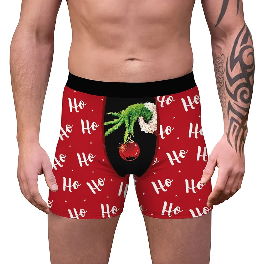 

Chrismas Gift For Man Clorfuf Printed Boxer Short Man Breathable Boxer Brief Male Cartoon Underwear Man Underpant Comfy Panties