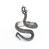 retro snake shaped womens ring jewelry mens punk hip hop adjustable bohemian snake element girl ring
