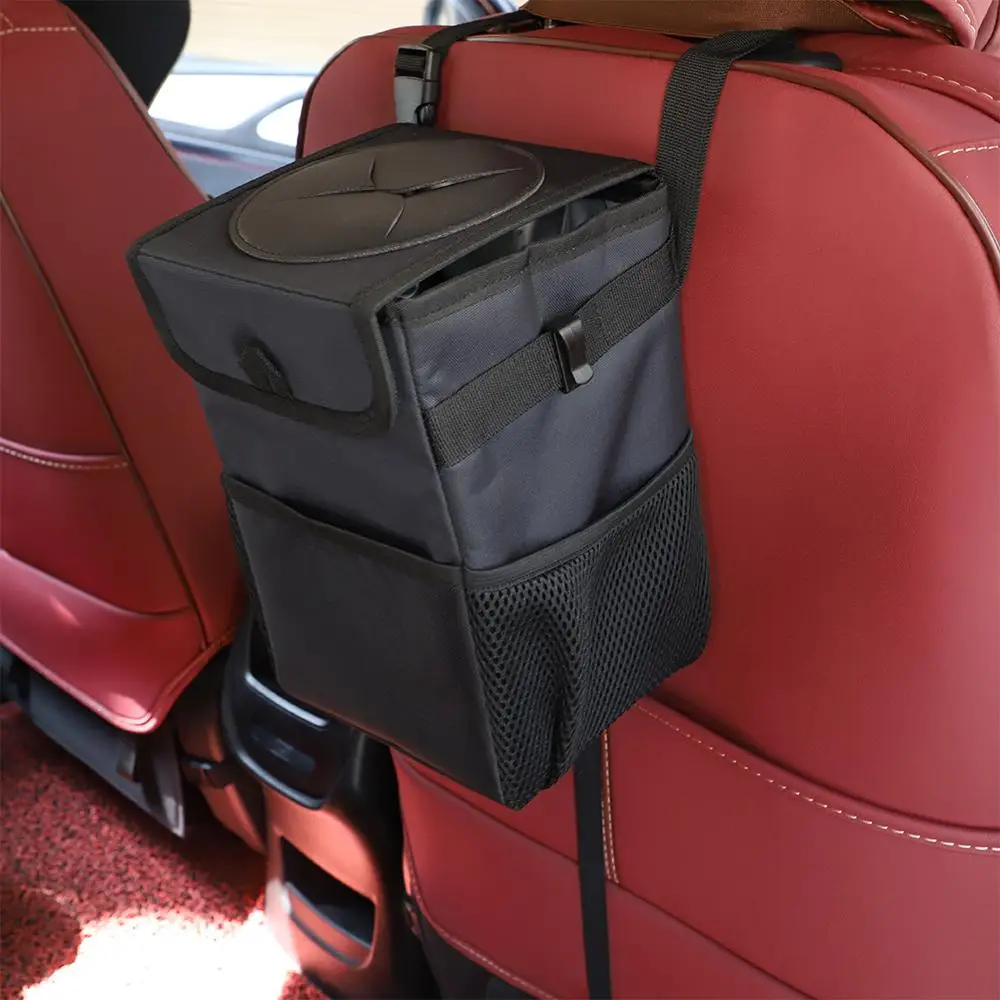 

Waterproof Car Trash Can Bin Auto Car Accessories Organizer Garbage Dump For Trash Can Cars Storage Pockets Closeable Portable